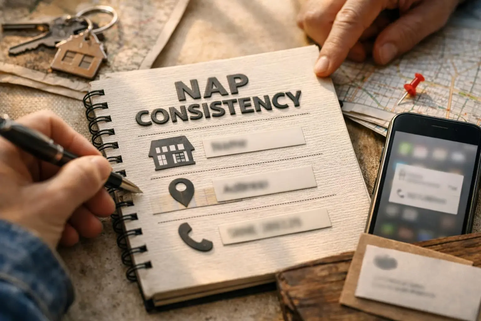 NAP Consistency in SEO Agency: NAP Consistency is the practice of ensuring a business’s Name, Address. And—visual guide